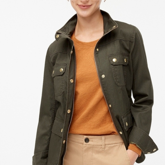 J. Crew Field Jacket Dark Olive Green Military - Picture 7 of 9